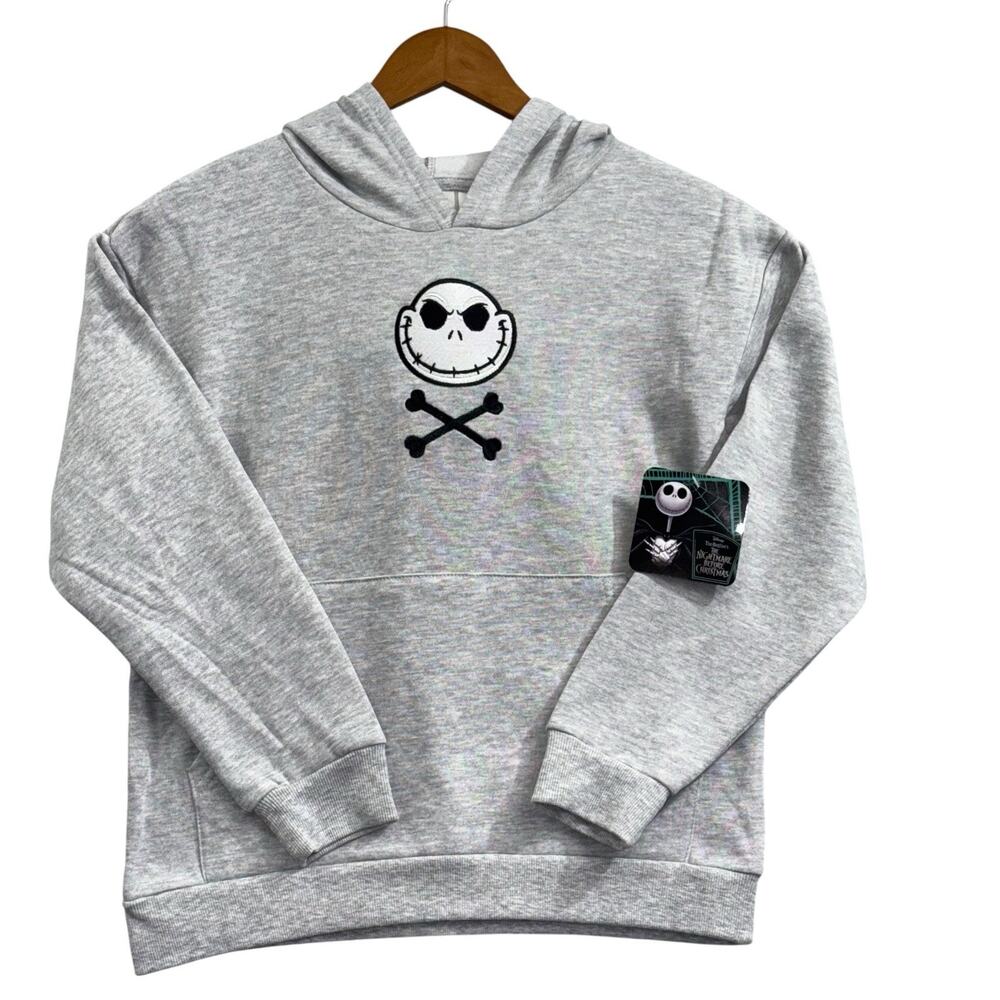 Disney Nightmare Before Christmas Kid's Hoodie Grey Jack Skellington SZ/8
